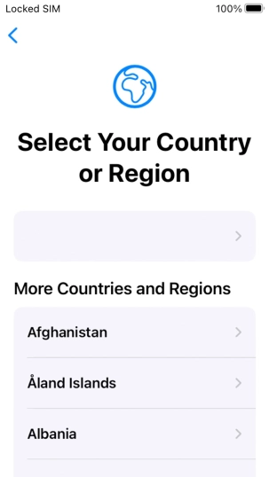 Press the required country or area.