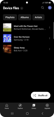 Press the required audio file.