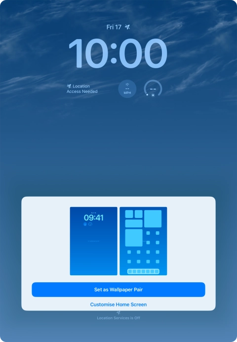 To use the same colour theme on the home screen, press Set as Wallpaper Pair. To use the same colour theme on the home screen, press Set as Wallpaper Pair.