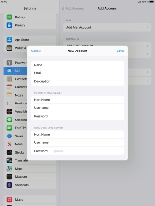 Press Password and key in the password for your email account. Please note that if you're using Vodafone's outgoing server, leave the password field empty. Press Password and key in the password for your email account. Please note that if you're using Vodafone's outgoing server, leave the password field empty.