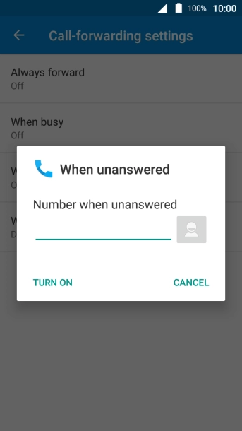 Key in +61414121121 and press TURN ON.