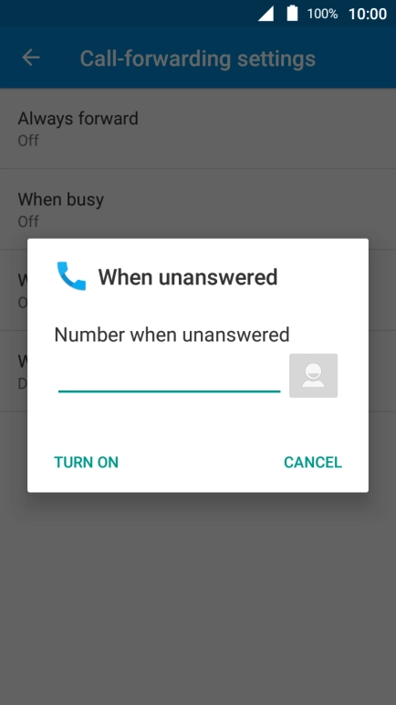 Key in +61414121121 and press TURN ON.