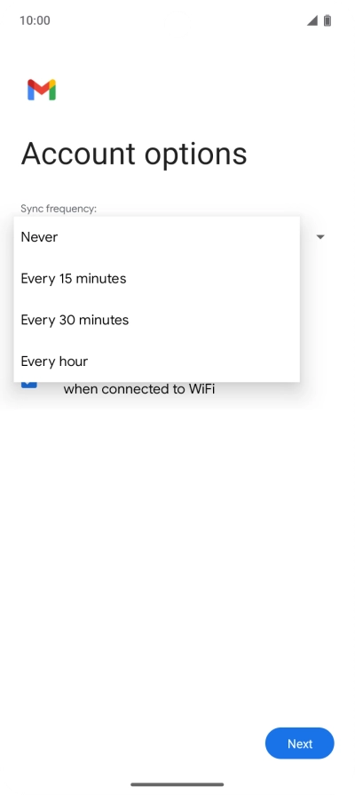 Press the required setting.