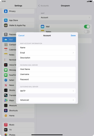 Press SMTP. Press SMTP.
