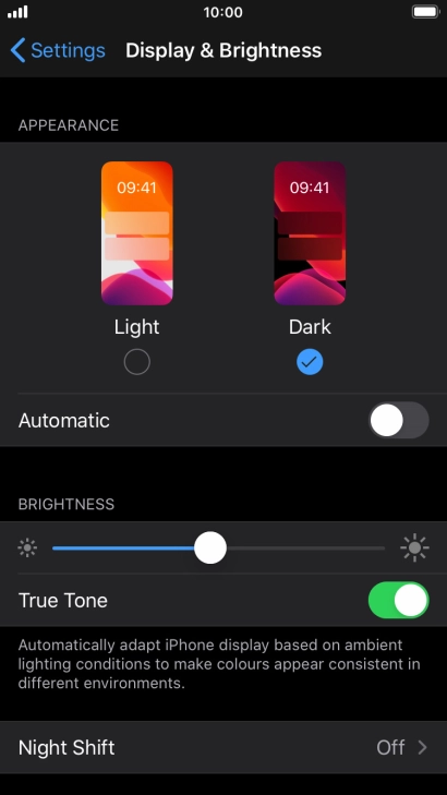 Press the indicator next to 