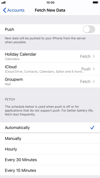 If you turn off the function, press the required setting.