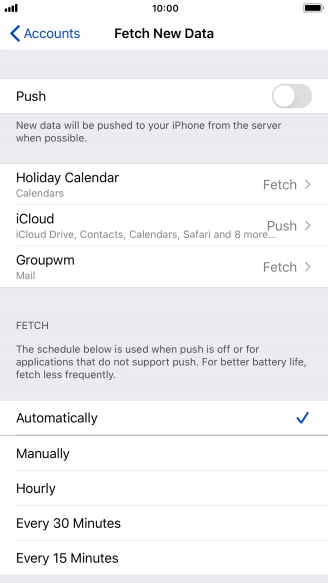 If you turn off the function, press the required setting.
