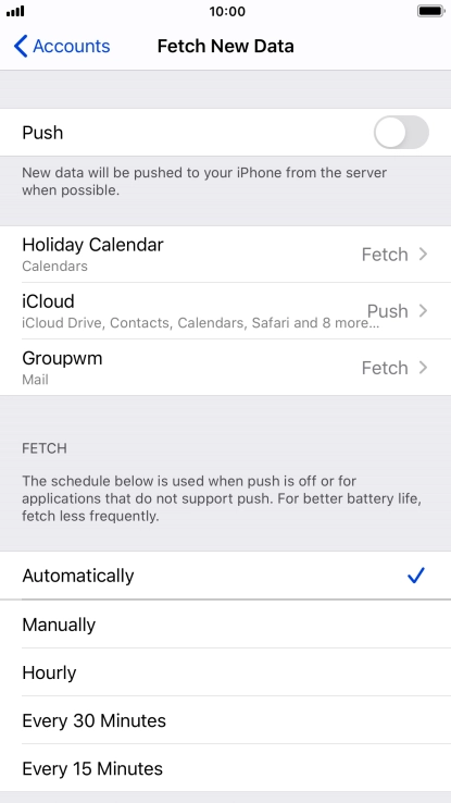 If you turn off the function, press the required setting.