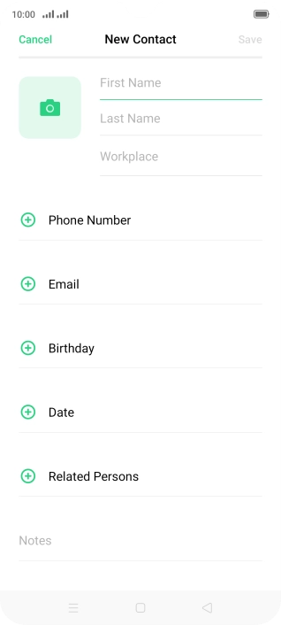 Press First Name and key in the required first name.