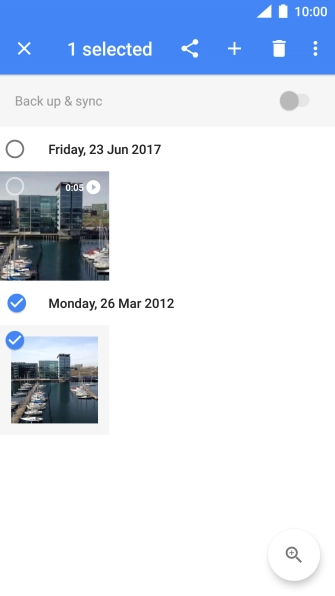Press the required pictures or video clips.