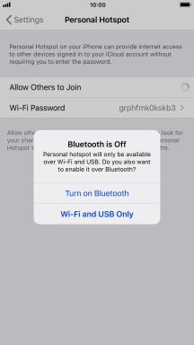 If Wi-Fi is turned on, press Wi-Fi and USB Only.