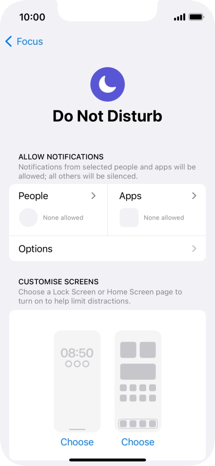 Press People and follow the instructions on the screen to select which contacts you would like to receive calls and notifications from when Do Not Disturb is turned on.