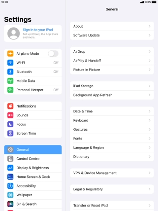 Press Sign in to your iPad. Press Sign in to your iPad.