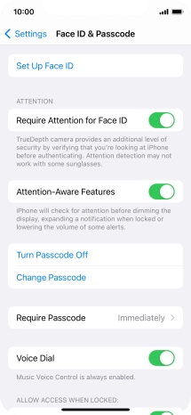 Press Turn Passcode Off and key in the phone lock code.