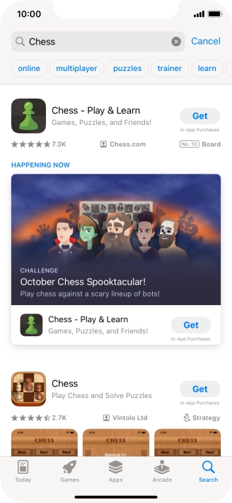 Press the required app.