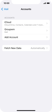 Press the name of the email account you've just set up.