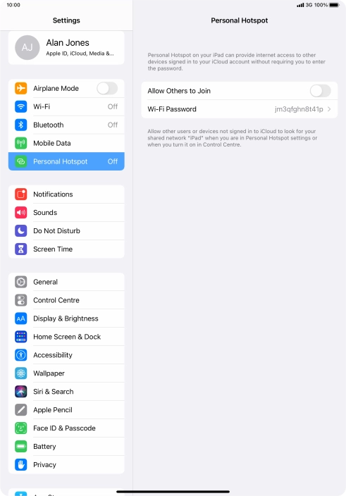 Press Wi-Fi Password and key in the required password.