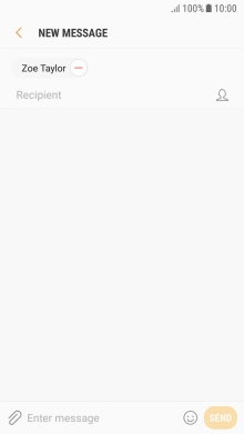 Press the text input field and write the text for your text message.