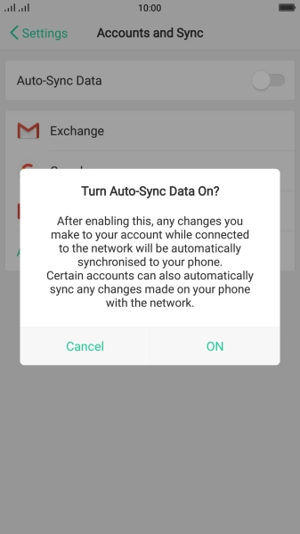If you turn on the function, press ON.