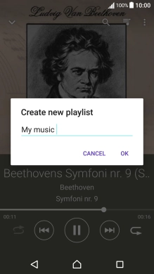 Key in a name for the playlist and press OK.