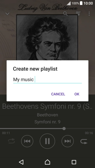 Key in a name for the playlist and press OK.