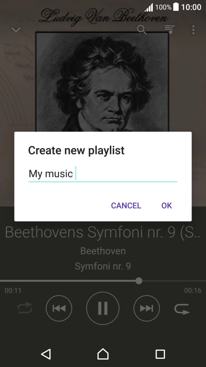Key in a name for the playlist and press OK.