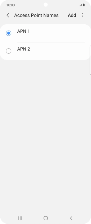 Press the field next to the data connection to activate it.