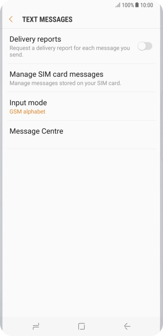 Press Message Centre.