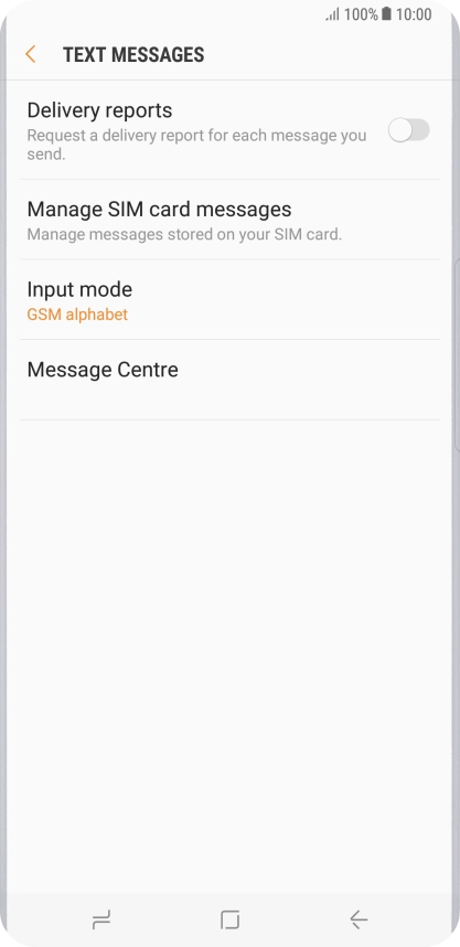 Press Message Centre.