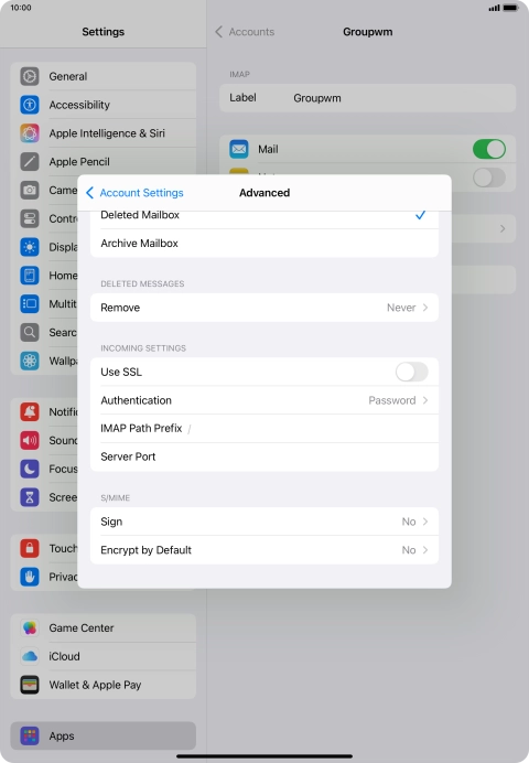 Press the indicator next to 