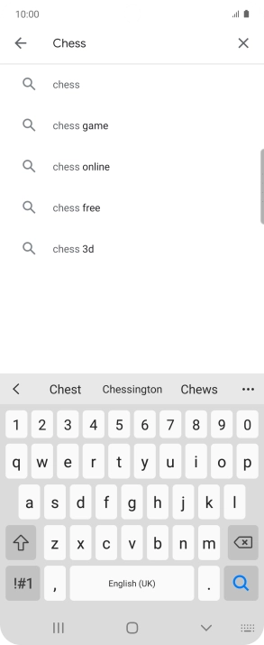 Key in the name or subject of the required app and press the search icon.