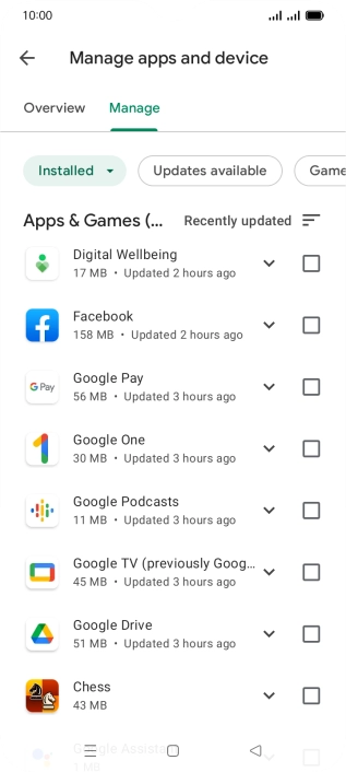 Press the required app.