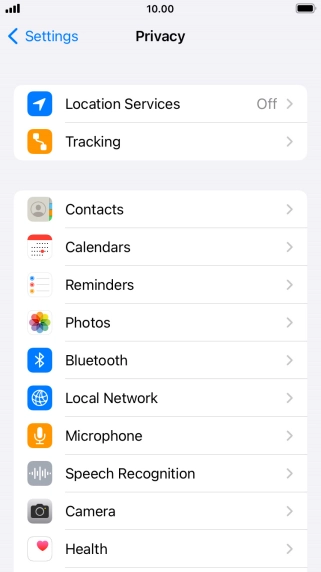 Press Location Services.