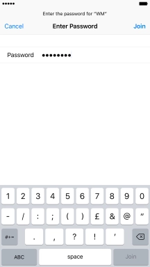 Key in the password for the Wi-Fi network and press Join.