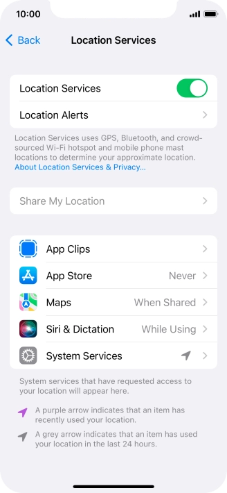 Press the required app.