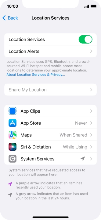 Press the required app.