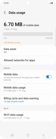 The total data usage is displayed.