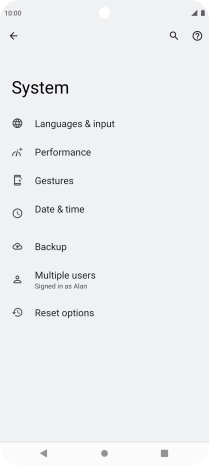 Press Reset options.