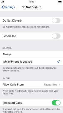 Press the indicator next to 