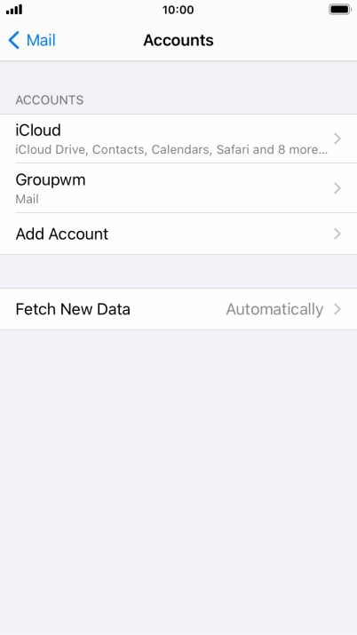 Press the name of the email account you've just set up.