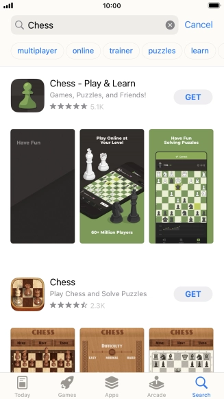 Press the required app.