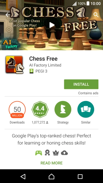 Press INSTALL and follow the instructions on the screen to install the app.