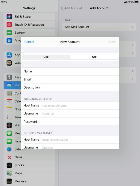 Press Host Name and key in the name of your email provider's incoming server. Press Host Name and key in the name of your email provider's incoming server.