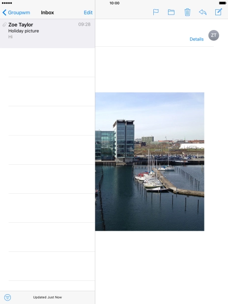 Press the new email message icon.