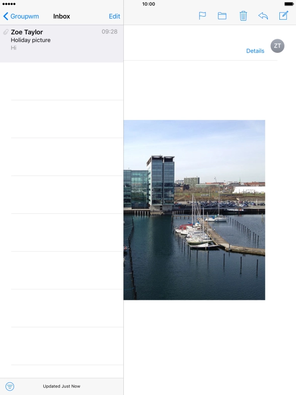 Press the new email message icon.