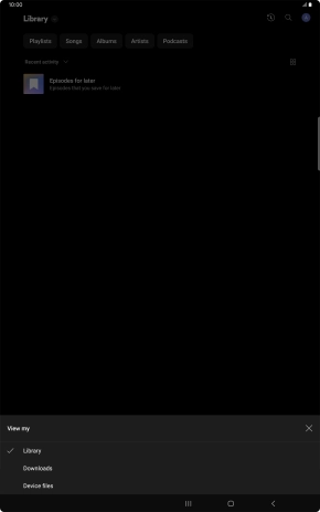 Press the required category and go to the required audio file.