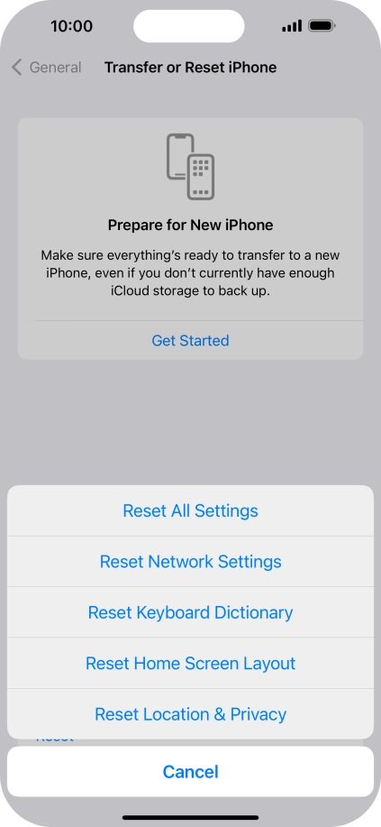 Press Reset All Settings.