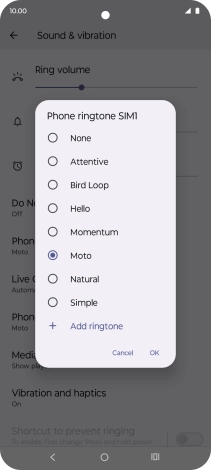 Press the required ring tones to hear them.
