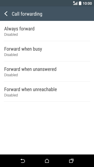 Press the required divert type.