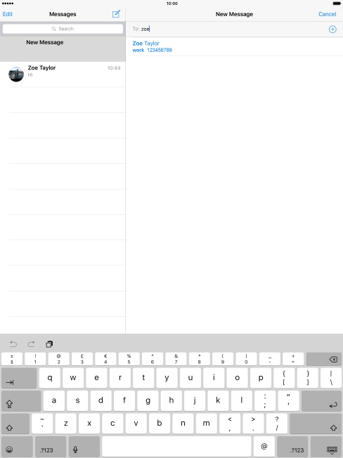 Press the required contact. Press the required contact.